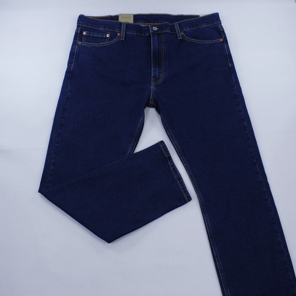 Levi's 513 Slim Straight Jeans - Size 38W x 30L Dark Wash Blue Stretch NWT